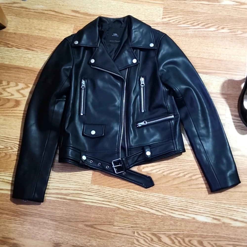 Zara leather jacket size small